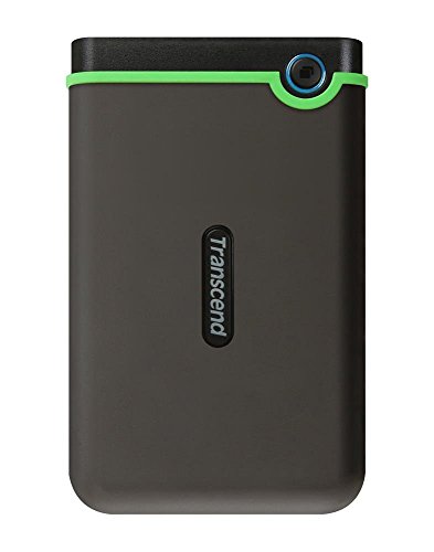 Transcend TS2TSJ25M3 StoreJet M3 externe Anti-Shock Festplatte 2TB (6,4cm (2,5 Zoll), 5400rpm, 8MB Cache, USB 3.0), 2 TB, grau/grün