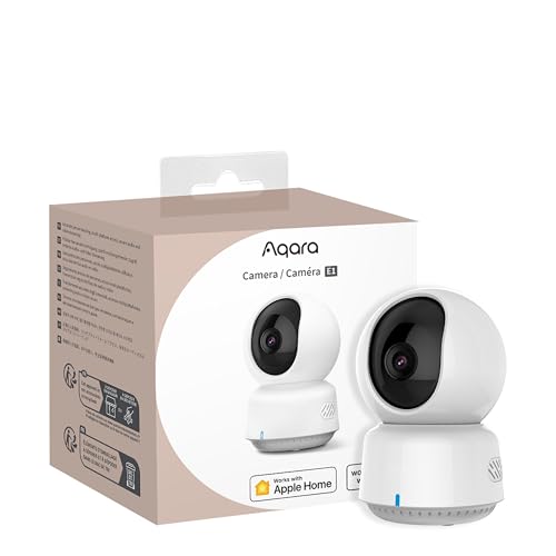 Aqara 2K Innenraum Sicherheit Kamera E1, Schwenken & Neigen, HomeKit Secure Video, Zwei-Wege-Audio, Nachtsicht, Personenverfolgung, Wi-Fi 6, Unterstützt HomeKit, Alexa, Google Home und IFTTT