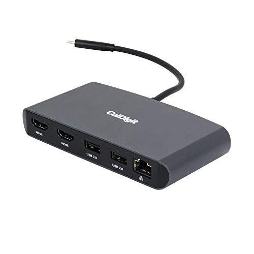 CalDigit Thunderbolt 3 mini Dock (HDMI 2.0)- Portable, busgesteuert, 40Gbs, Dual 4K @ 60Hz, USB 3.0 & 2.0, GbE LAN. Kompatibel mit Thunderbolt 3 Mac und PC (Dual HDMI 2.0)