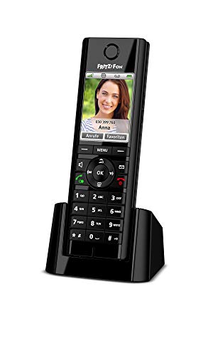 AVM FRITZ!Fon C5 DECT-Komforttelefon (hochwertiges Farbdisplay, HD-Telefonie, Internet-/Komfortdienste, Steuerung FRITZ!Box-Funktionen) schwarz, Telefon (deutsche Version)