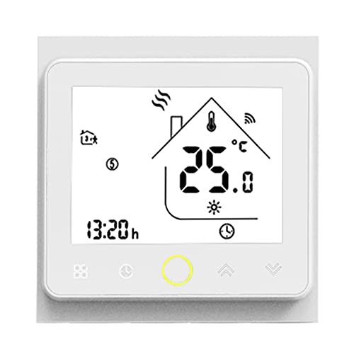 MOES Smart Alexa Tuya ZigBee Alexa Funk Thermostat, Temperatursteuerung für Wasserheizung, kompatibel mit Smart Life Tuya App und Alexa und Google【Funktioniert nur mit Tuya ZigBee Hub】 Weiß