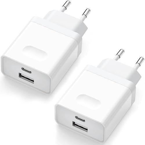 USB C Ladegerät, USBC Adapter Netzteil 20W for iPhone 16 15 14 13 12 11 Pro Max SE XS XR 8 Plus, Samsung Galaxy S23/S22/S21,Schnellladegerät USB Stecker Mehrfach Charger Handy Ladestecker Wufuera