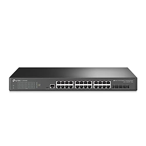 TP-Link TL-SG3428X 24-Port Gigabit L2+ Managed Switch (4 10GE SFP+ Slots, kompatibel mit Omada SDN, zentrales Management, IPv6-Unterstützung)