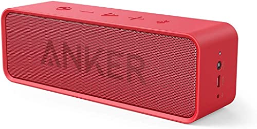 Anker SoundCore Kompakter Bluetooth 4.2 Lautsprecher, 24 Stunden Wiedergabe, Intensiver Bass, Integriertes Mikrofon, kompatibel mit iPhone, iPad, Samsung, Nexus, HTC und mehr (in Rot)