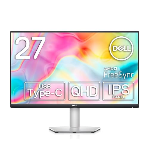 Dell S2722DC USB-C 27 Zoll QHD (2560x1440) Monitor, 75Hz, IPS, 4ms, AMD FreeSync, 99% sRGB, Eingebaute Lautsprecher, USB-C, 2x HDMI, 2x USB, 3 Jahre Garantie, Platinum Silver