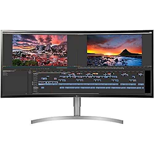 LG 38WK95C-W 95,25 cm (37,5 Zoll) Curved QHD UltraWide Monitor (AH-IPS-Panel, AMD FreeSync, HDR10), weiß silber