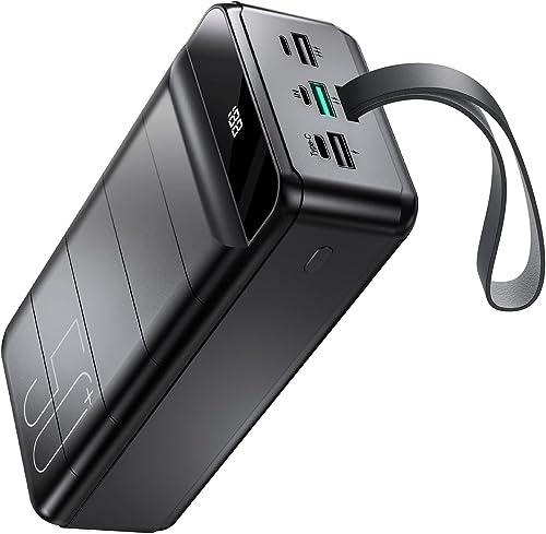 Ehrlich 50000 mAh Powerbank: Großer Kapazität Portable Charger - 18W PD USB-C Schnellladegerät mit 4 Ausgängen und 3 Eingängen, Externer Akku für iPhone, Samsung, iPad usw