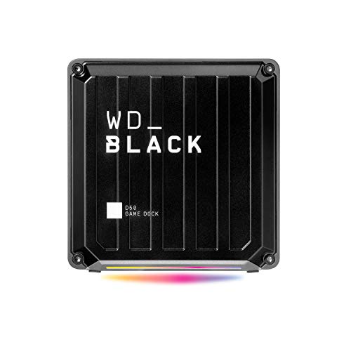 WD_BLACK D50 Game Dock (2x Thunderbolt 3 Anschlüsse, DisplayPort 1.4, 2x USB-C, 3x USB-A, Audio Ein/Aus und Gigabit Ethernet anpassbare RGB-Beleuchtung) schwarz