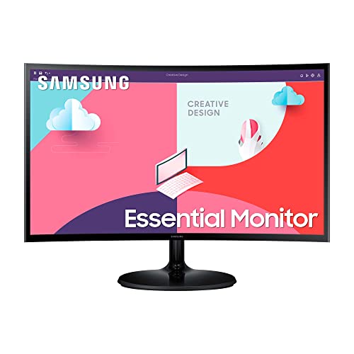 Samsung S36C Essential Monitor S27C364EAU, Curved, 27 Zoll, VA-Panel, Full HD-Auflösung, Eco Saving Plus, AMD FreeSync, 4 ms Reaktionszeit, Bildwiederholrate 75 Hz, Schwarz