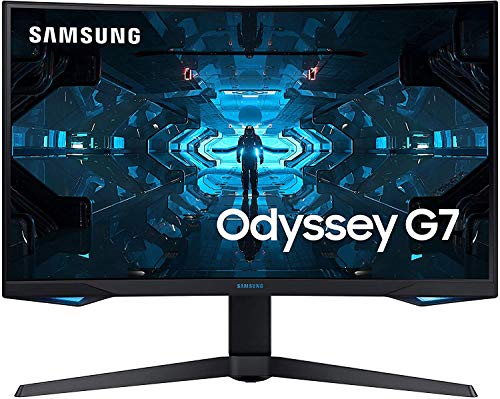 Samsung G7 (C27G73TQSU) 68,58 cm (27 Zoll) QLED Curved Odyssey Gaming Monitor (2.560 x 1.440 Pixel, 240 Hz, 1ms, 1000R, Dual Monitor geeignet, PC Monitor, AMD FreeSync, G-Sync Kompatibel) schwarz